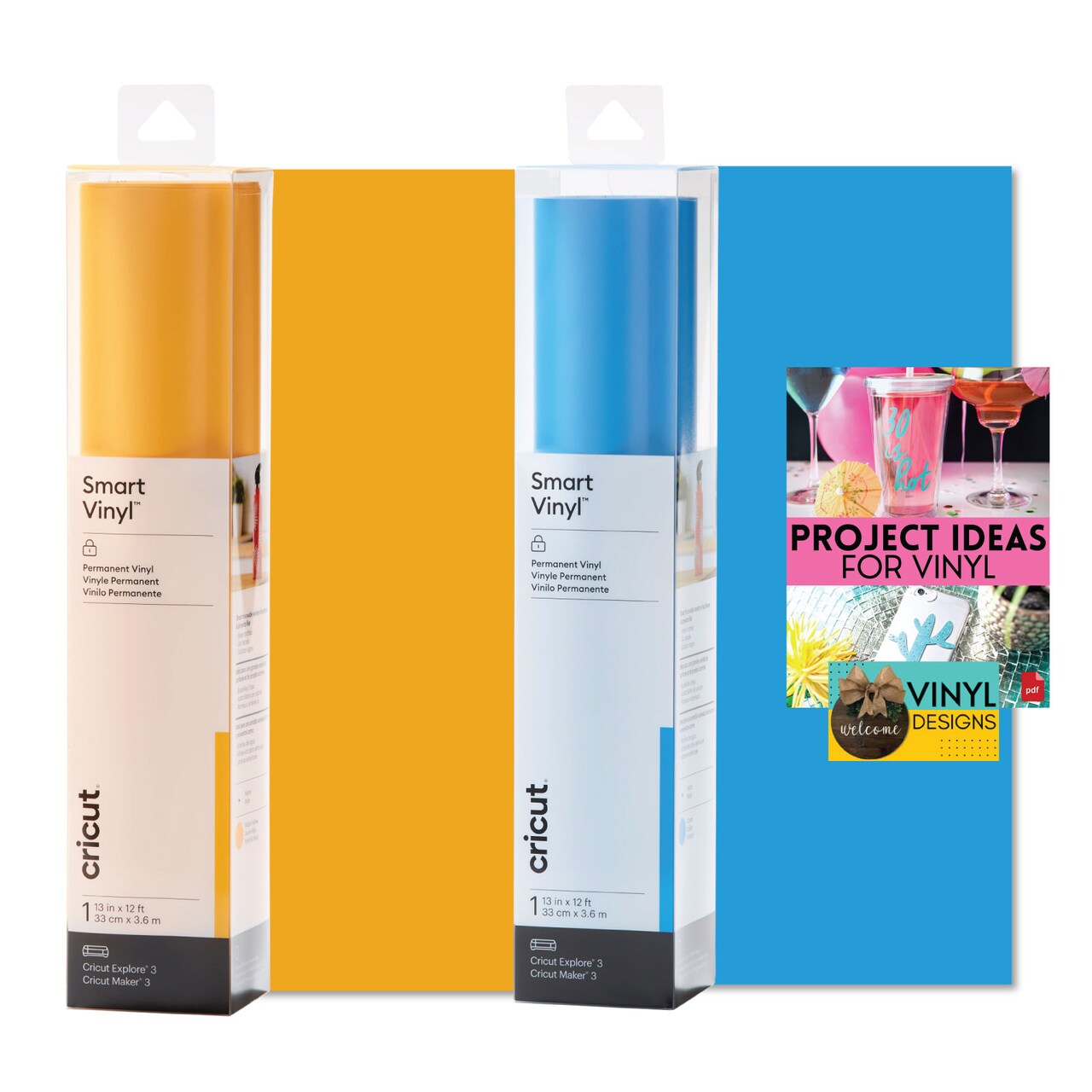 Cricut Smart Permanent Vinyl 12' Bundle - Blue and Yellow